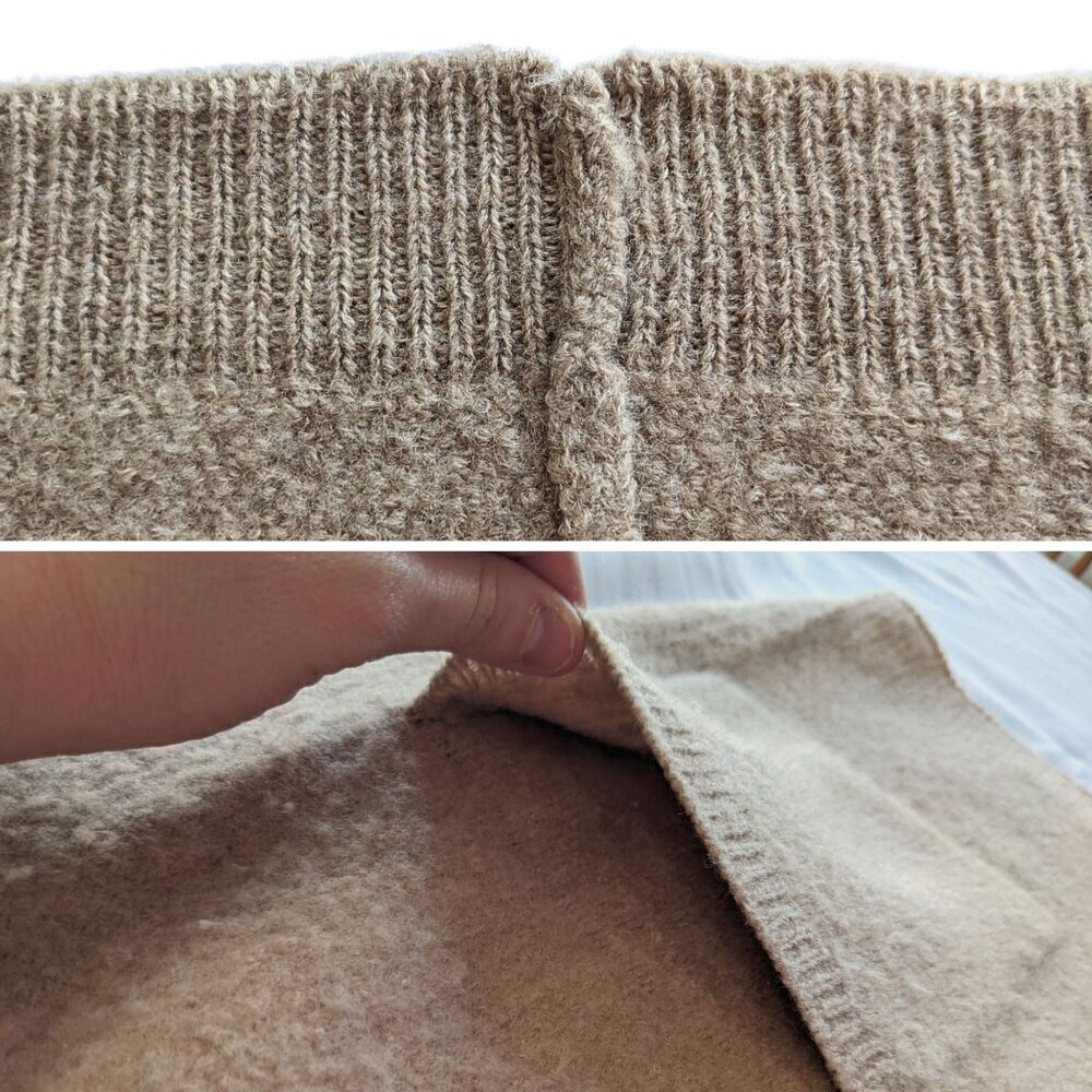 BLACK by MOUSSY Orange Tan100% Wool Colorblock Long Sleeve Cardigan Size M - Picture 4 of 6